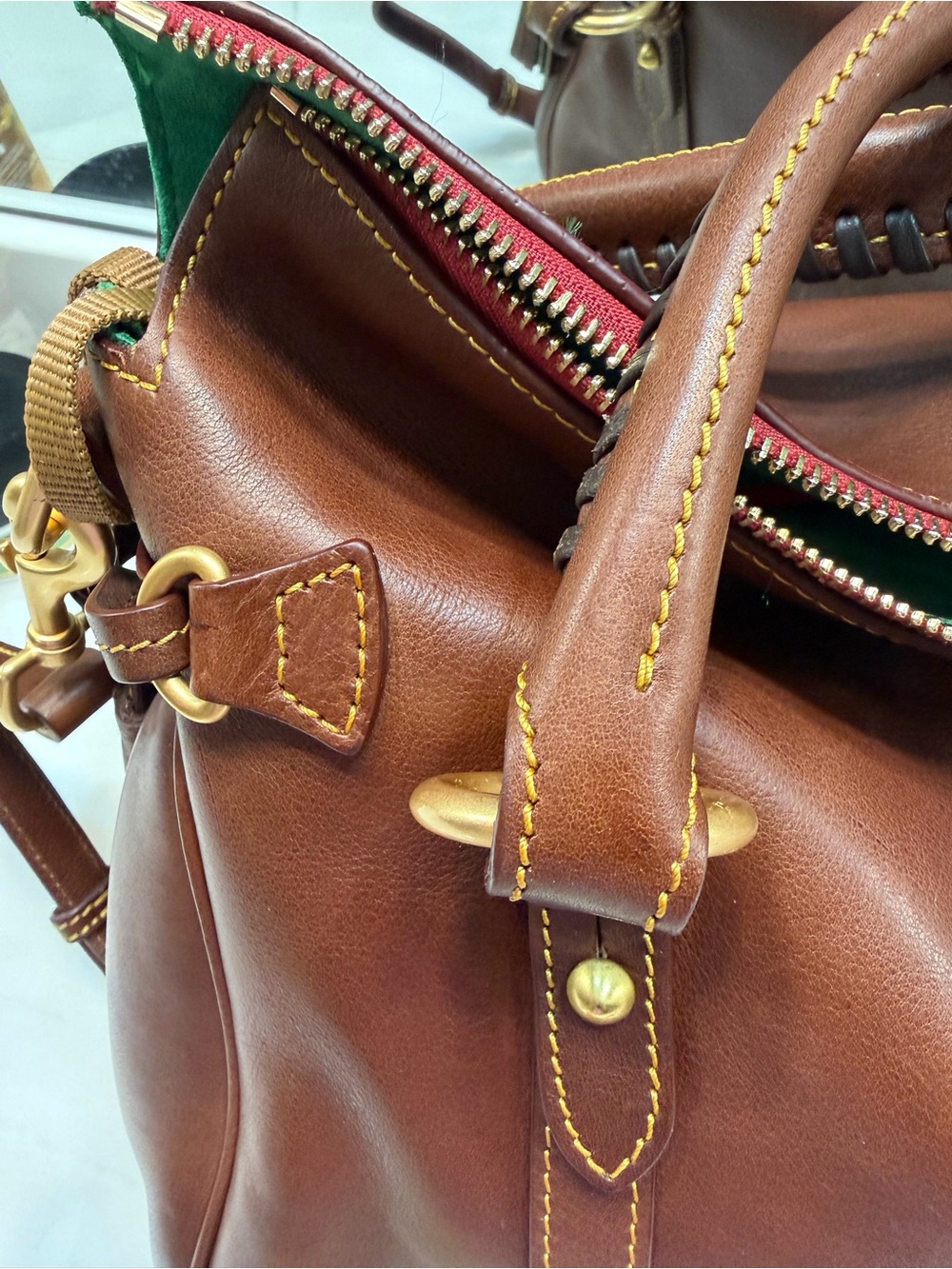 NWT Dooney and Bourke Florentine Large Satchel Chestnut - Picture 3 of 14